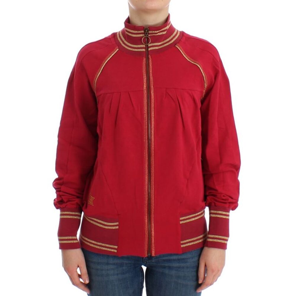 John Galliano Pink Mock Zip Cardigan Sweatshirt Women's Sweater